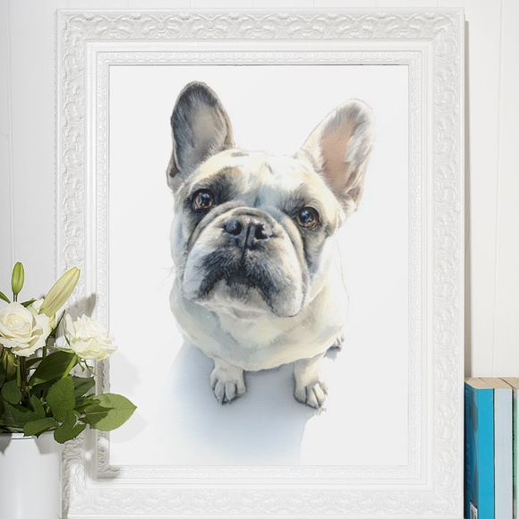 Watercolor French Bulldog Pet Portrait Wall Art Print Poster Unframed - Cute Dog - Picture 6 of 6